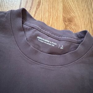 Abercrombie & Fitch Brown Classic Polished Tee Cotton Shirt Mens Size Large